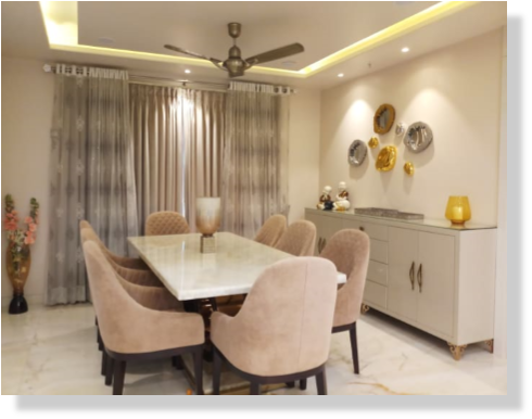 stylish dining room interiors Bangalore