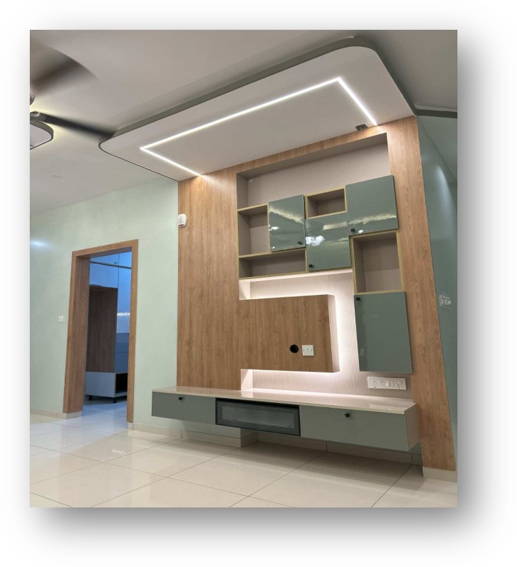 modern tv unit design Bangalore