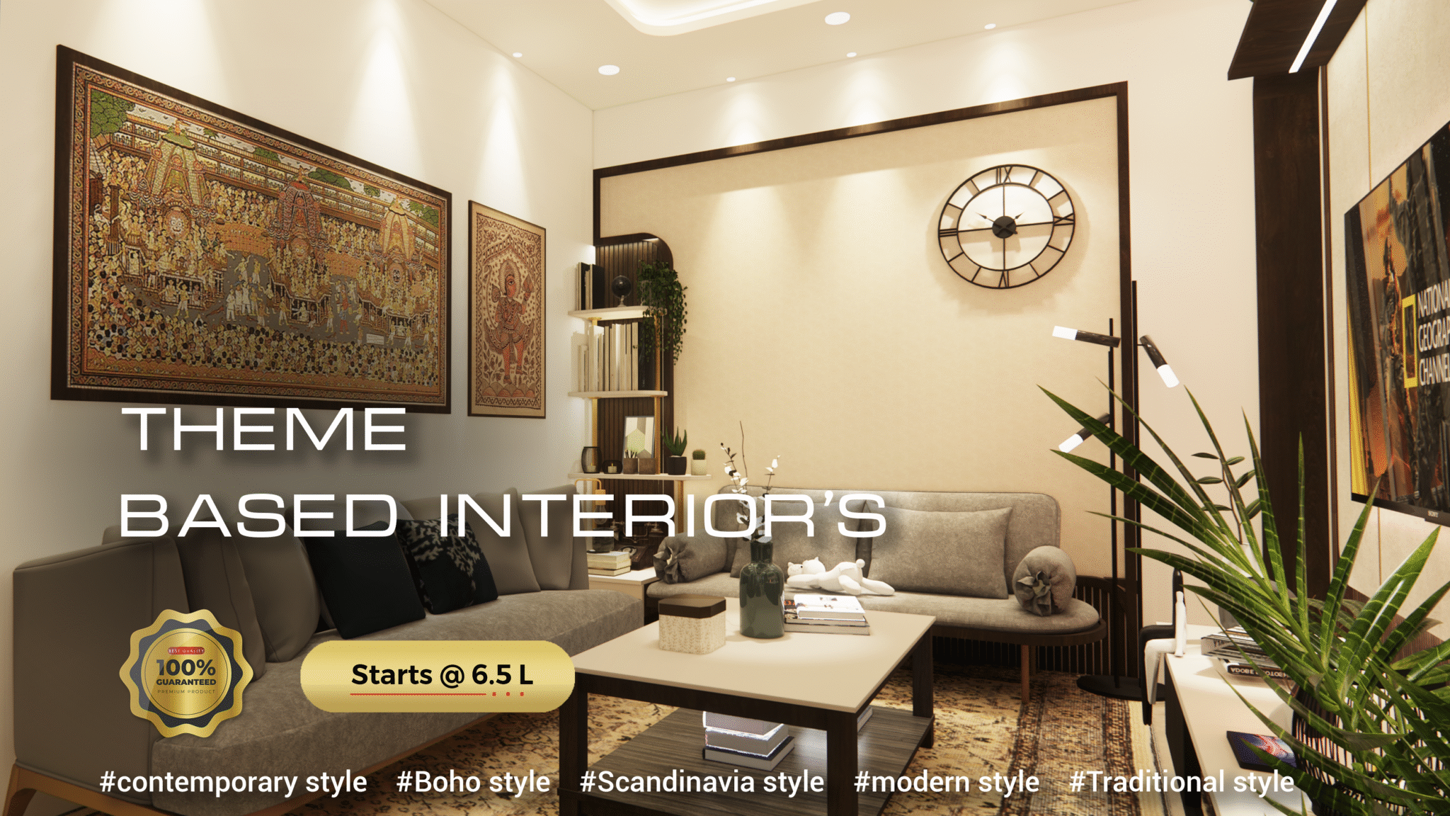 Theme based home interiors Bangalore starting 6.5L