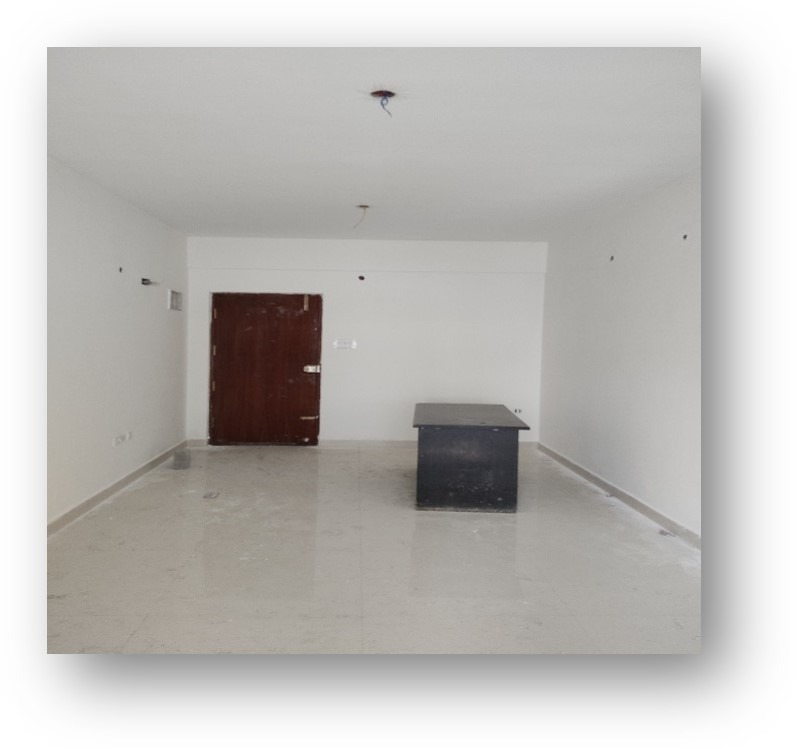 Entrance Lobby before interior design work in Bangalore with plain walls.