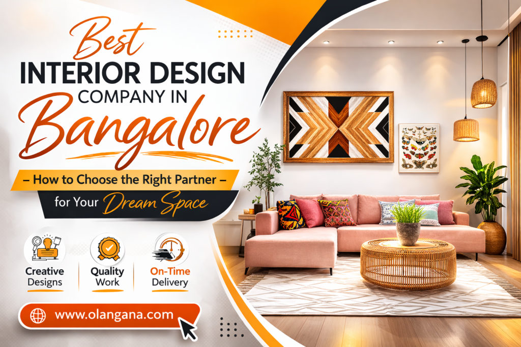 Best interior design company in Bangalore living room design by Olangana Interiors