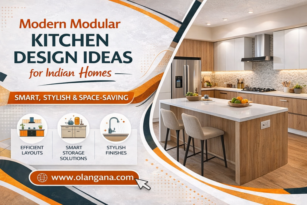 Modern modular kitchen design ideas for Indian homes smart stylish space saving kitchen by Olangana Interiors